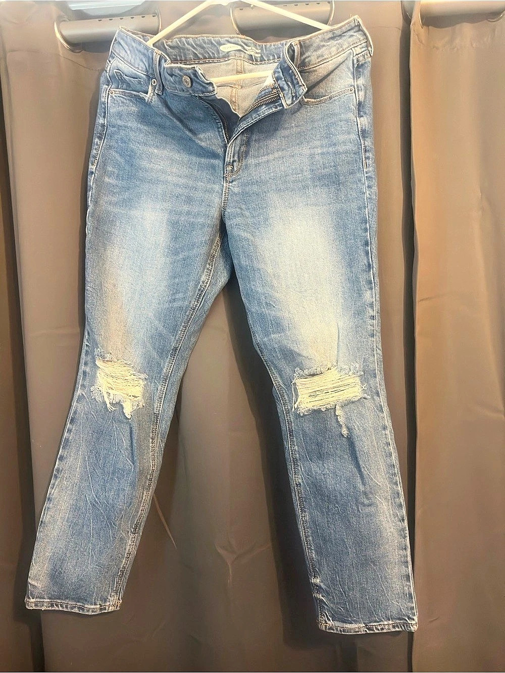 Old Navy Power Straight High Rise Secret Slim Pockets High Rise Distressed Jeans